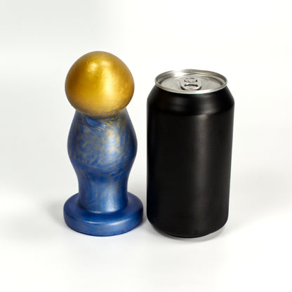 Front view of the Ally M next to a standard soda can.