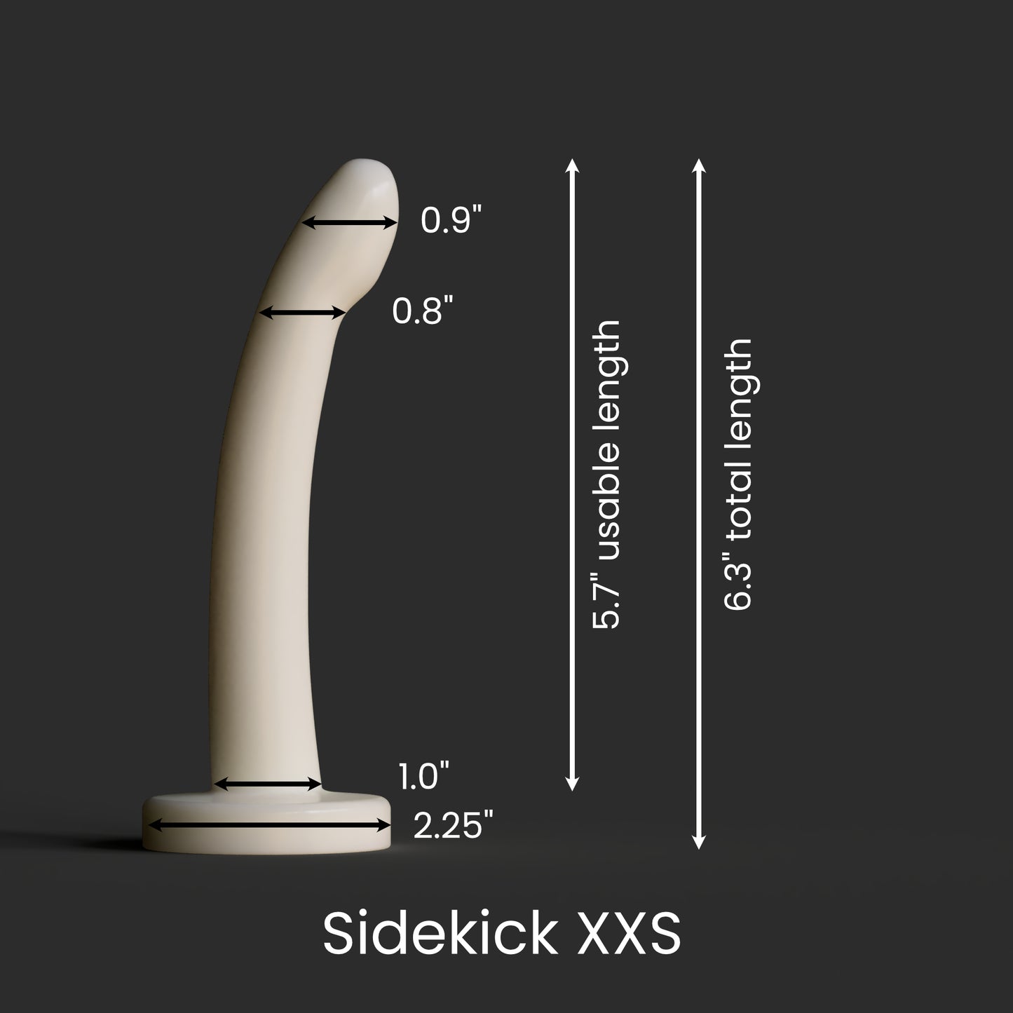 Diagram showing the dimensions of the Sidekick XXS as described in the product description.