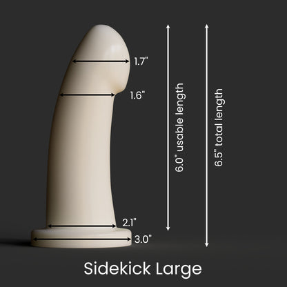 Diagram showing the dimensions of the Sidekick L as described in the product description.