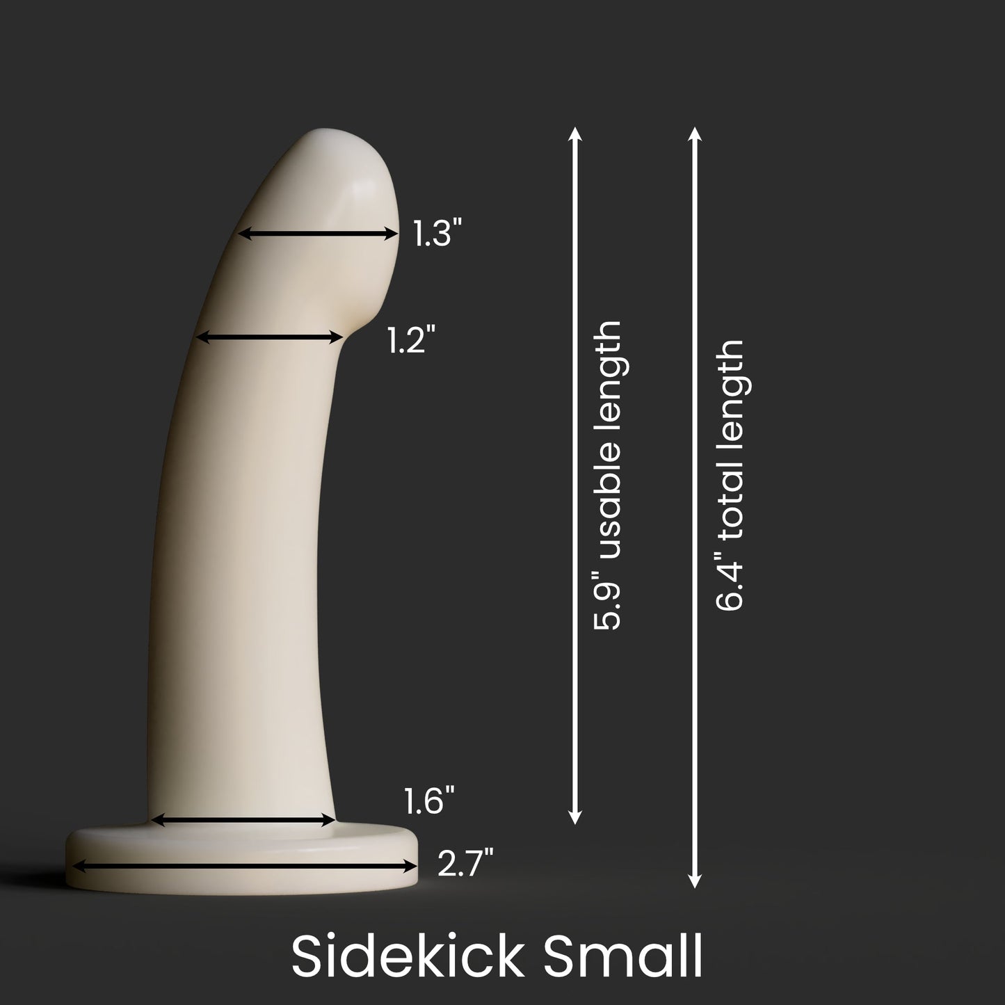 Diagram showing the dimensions of the Sidekick S as described in the product description.