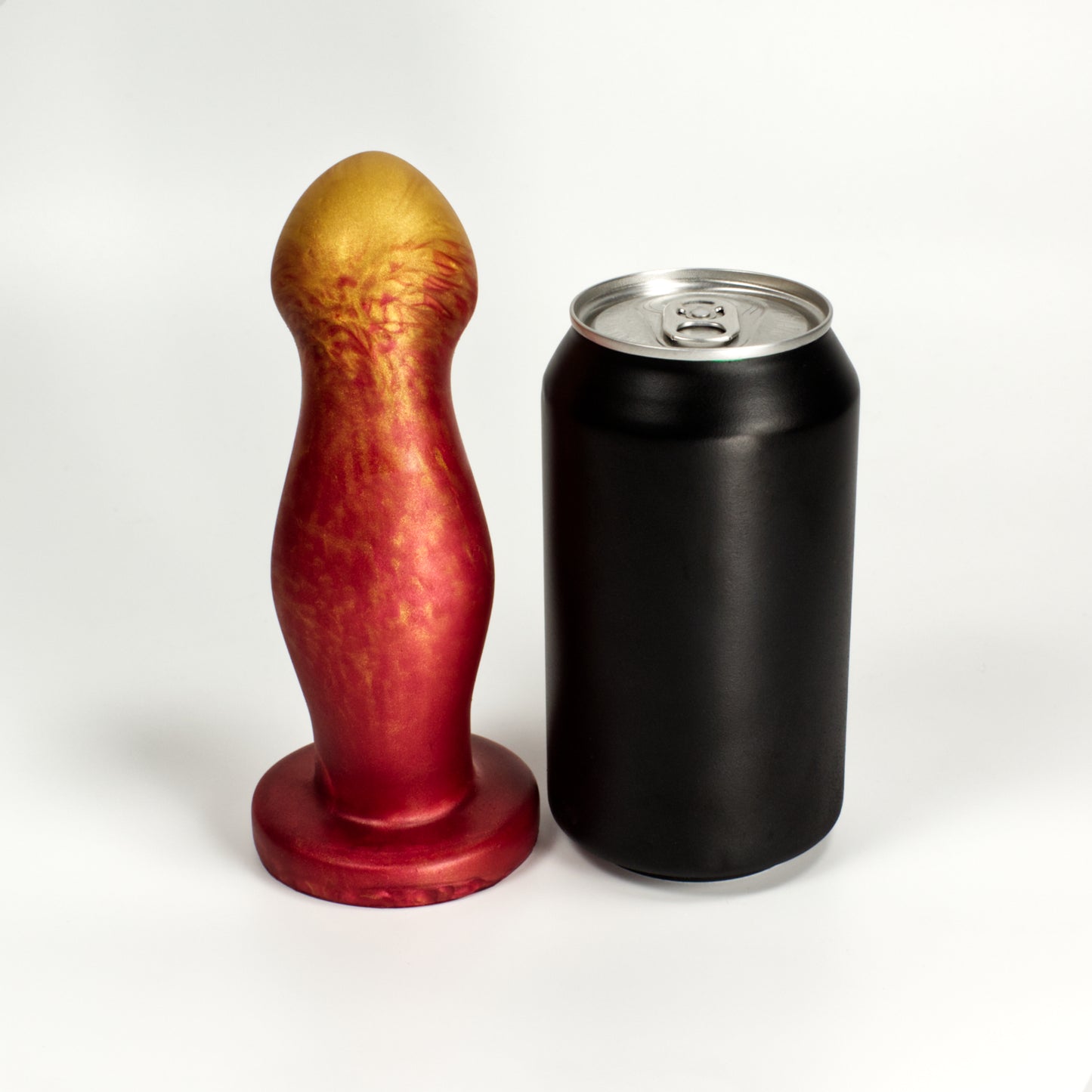 Back view of the Ally S next to a standard soda can.