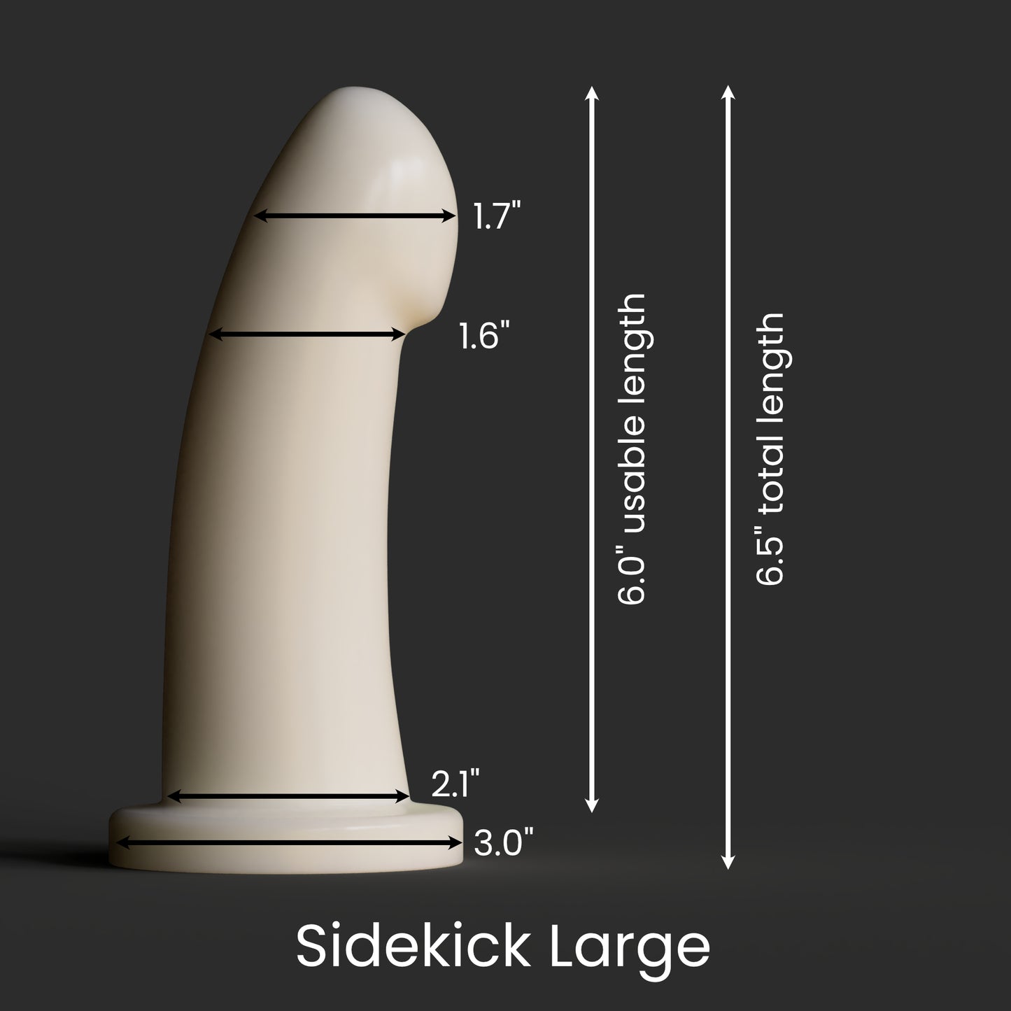 Diagram showing the dimensions of the Sidekick Large as described in the product description.