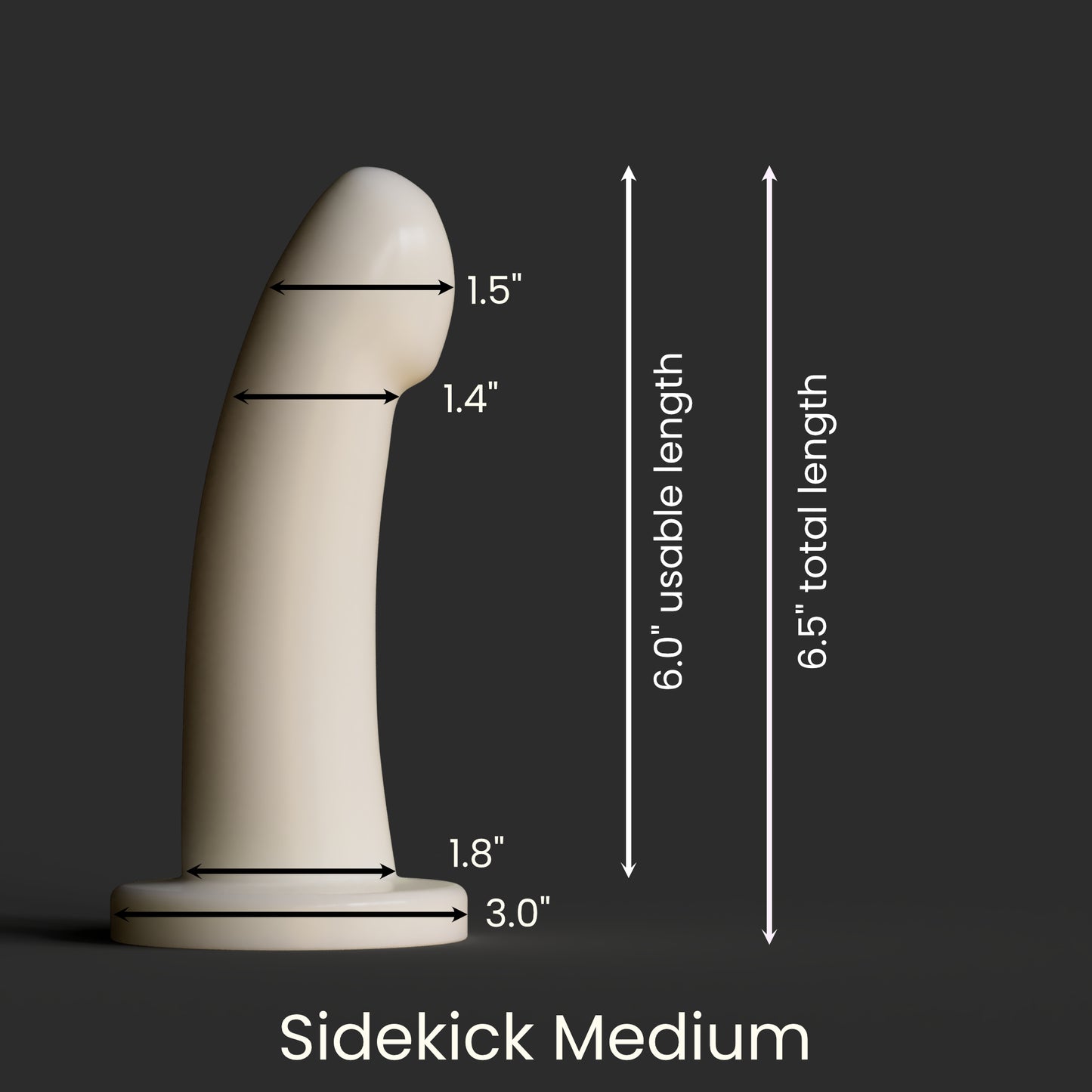 Diagram showing the dimensions of the Sidekick Medium as described in the product description.